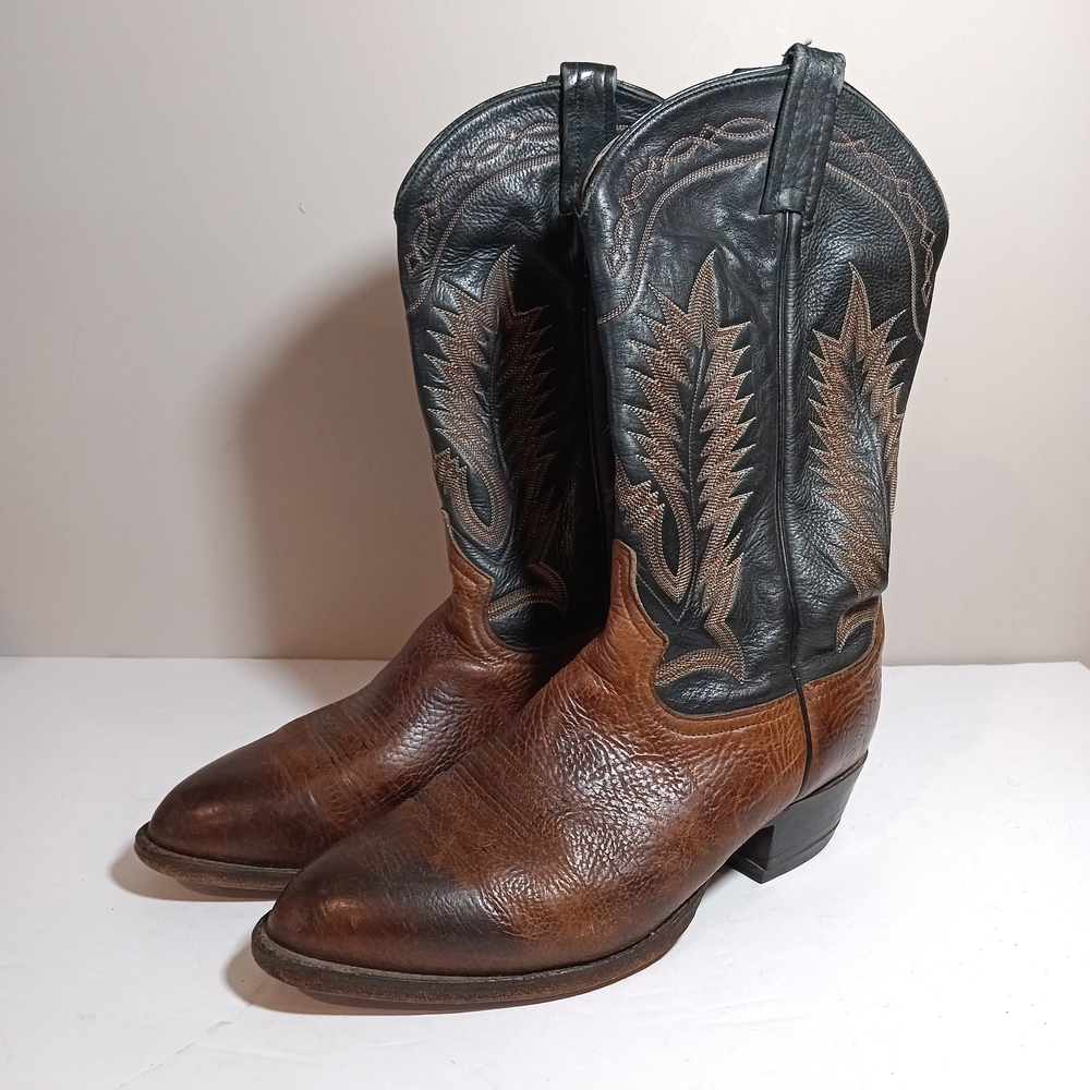 Tony Lama Black and Brown Cowboy Boots